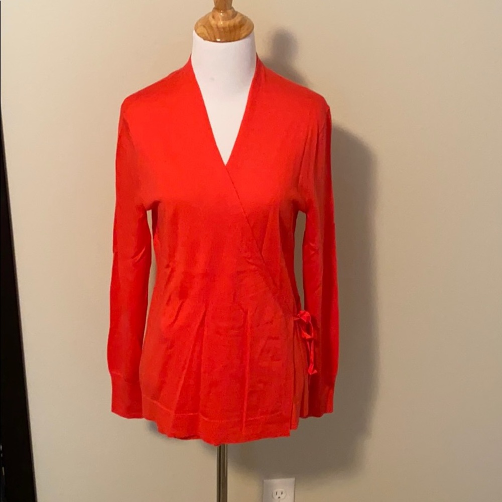 Bright and Cheery wrap sweater